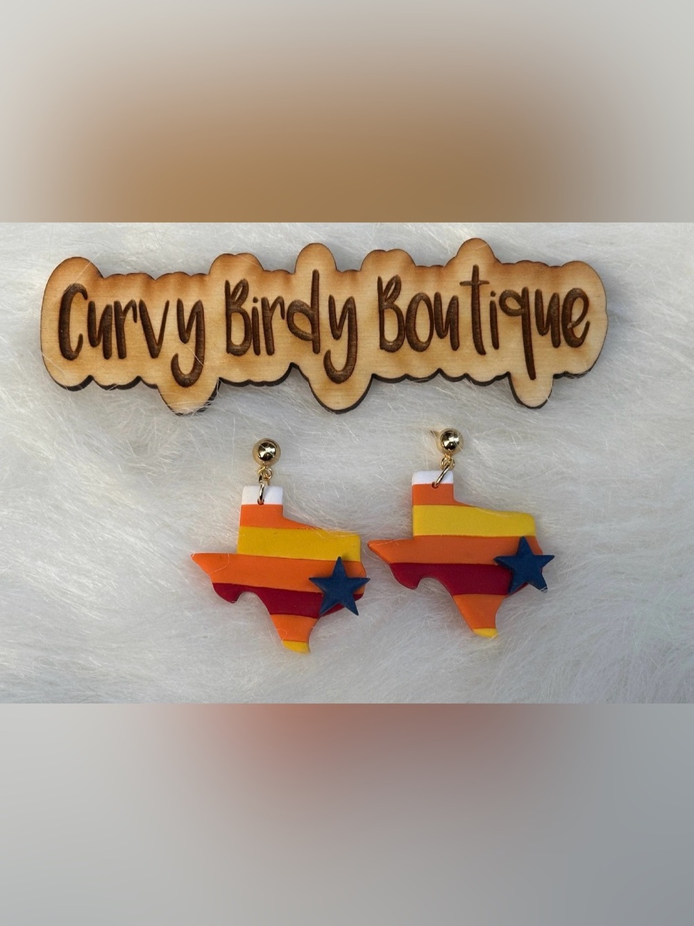 Hypoallergenic Texas Baseball Earrings